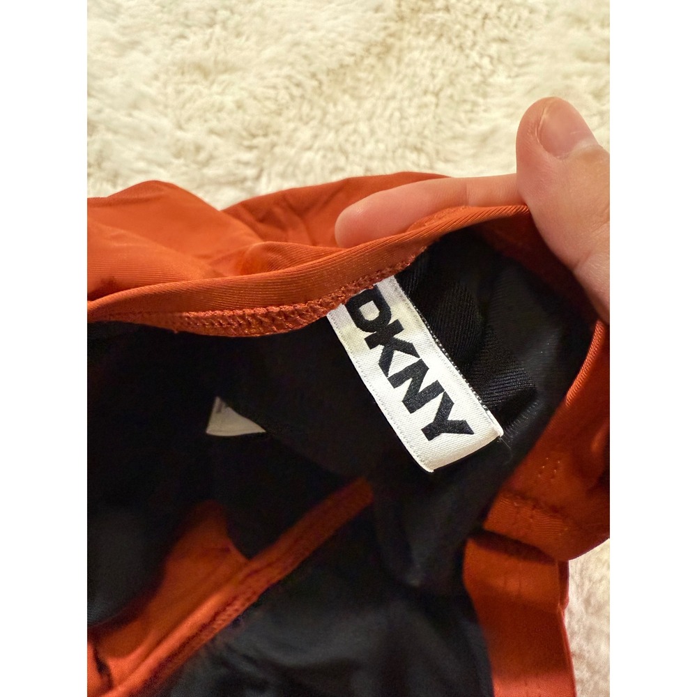 DKNY One Piece Swimsuit Swimwear Burnt Orange Chic Resortwear Vacation Beach S - Picture 3 of 4